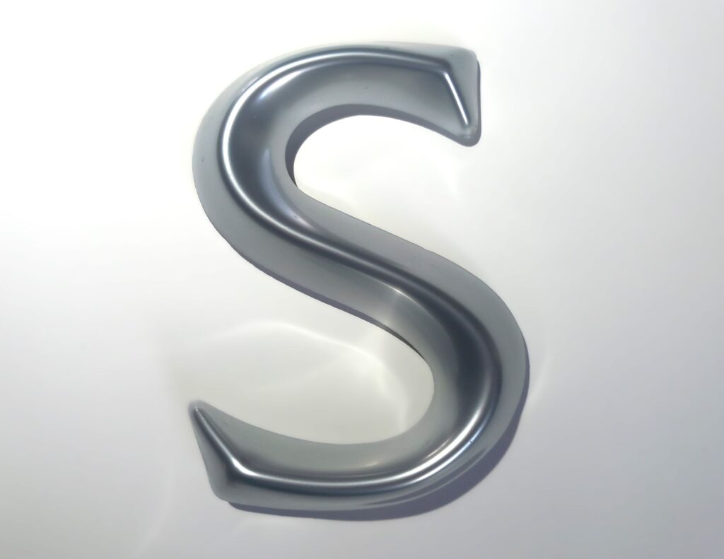silver acrylic in friz quadrata bevel face